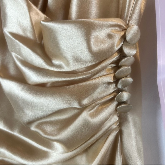 Bridal & Evening wear Mother of the bride Elegant Satin Dress in Champagne L - Picture 6 of 13